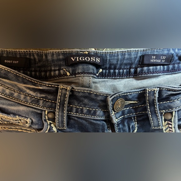 Vigoss Heritage Fit Bootcut Jeans Women’s Size 8x32 Dark Wash - Picture 7 of 7